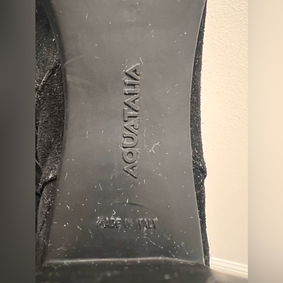 Aquatalia by Marvin K, Black Quilted Suede Mid-Calf 
Boot, Size 7.5 - Picture 6 of 16